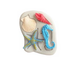 Molde silicona 4 animales marinos 